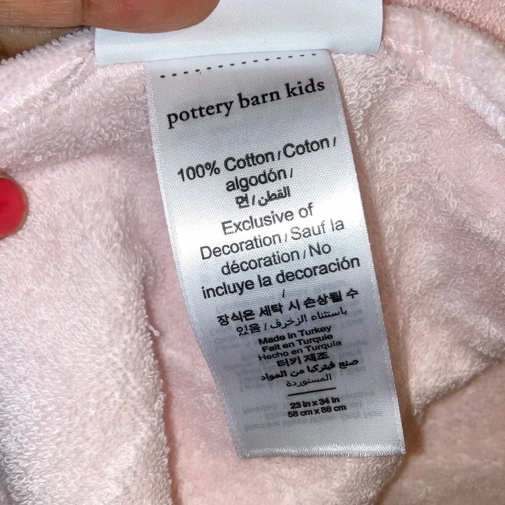 POTTERY BARN KIDS Soft Pink Bunny Rabbit Hooded Towel Poncho 2T 4T